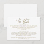 D'accompagnement Carte de détails du Mariage de la calligraphie d'o (Devant / Derrière)