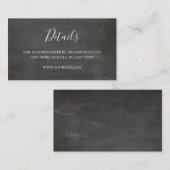 D'accompagnement Carte de détails du mariage de tableau à pas Carte (Devant / Derrière)