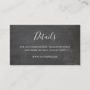 D'accompagnement Carte de détails du mariage de tableau à pas Carte