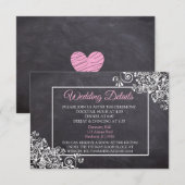 D'accompagnement Carte de détails du Mariage de tableau noir (Devant / Derrière)