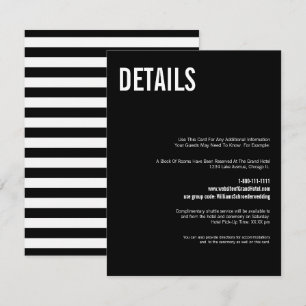 D'accompagnement Carte de détails du Mariage de typographie simple