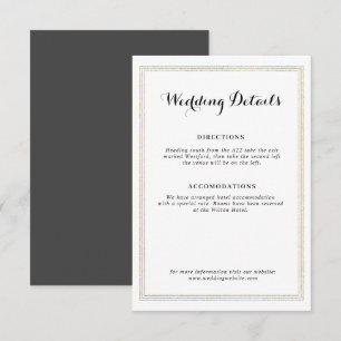 D'accompagnement carte de détails du mariage du cadre de feuille d'