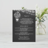 D'accompagnement Carte de détails du mariage du pot de mason Chalkb (Debout devant)