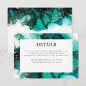 D'accompagnement Carte de détails du Mariage Emerald Jewel (Devant / Derrière)