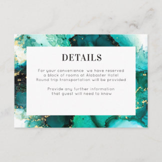 D'accompagnement Carte de détails du Mariage Emerald Jewel