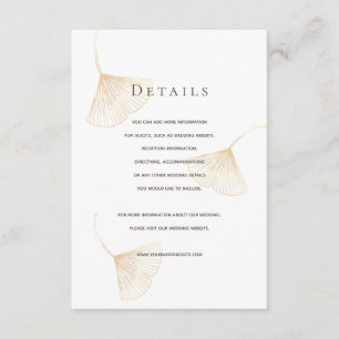 D'accompagnement Carte de détails du Mariage Feuille Falling Gold G