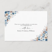 D'accompagnement Carte de détails du Mariage Floral Boho bleu (Dos)
