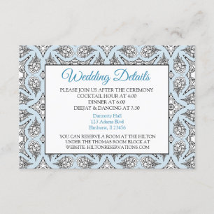 D'accompagnement Carte de détails du Mariage Mandala noir et bleu