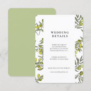 D'accompagnement Carte de détails du mariage motif des branches d'o