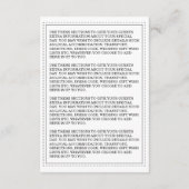 D'accompagnement Carte de détails du Mariage Regal Regency (Dos)