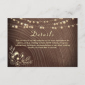 D'accompagnement Carte de détails du Mariage Rustic Wood String Lig (Devant)