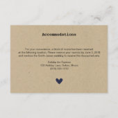 D'accompagnement Carte de détails du Mariage simple coeur (Dos)