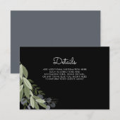 D'accompagnement Carte de détails du Mariage Sprigs de minuit (Devant / Derrière)