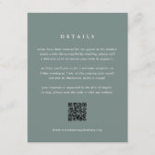 D'accompagnement Carte de détails du Mariage vert Sage avec code QR (Devant)