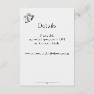 D'accompagnement Carte de détails du site web de mariage Blue Silve