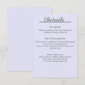 D'accompagnement Carte de détails Élégance Intemporelle Lavande (Devant / Derrière)