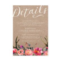 CARTE DE DÉTAILS | Élégant Floral Rustic Spring An