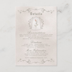 D'accompagnement CARTE DE DÉTAILS Élégant Rose de Mariage de beau
