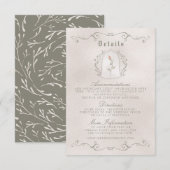 D'accompagnement CARTE DE DÉTAILS | Élégant Rose de Mariage de beau (Devant / Derrière)