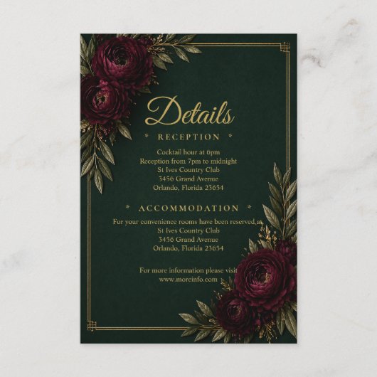 D'accompagnement Carte de détails Emerald Elegance (Devant)