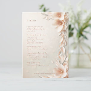 D'accompagnement Carte de détails florale rose pêche