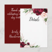 D'accompagnement Carte de détails floraux adorés (Devant / Derrière)