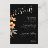 D'accompagnement Carte de détails floraux Boho foncés (Devant)