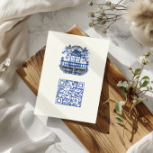 D'accompagnement Carte de détails floraux Vintage Deep Blue Chinois