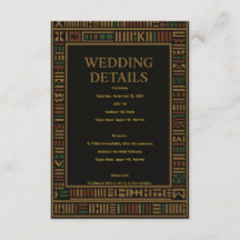 Carte de détails Mariage africain Kente