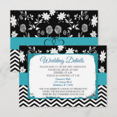 D'accompagnement Carte de détails Mariage bleu et noir (Devant / Derrière)