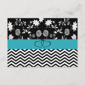 D'accompagnement Carte de détails Mariage bleu et noir (Dos)