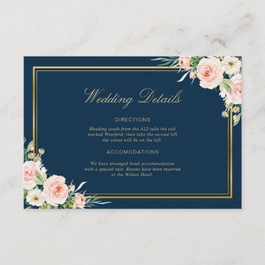 D'accompagnement carte de détails mariage cadre élégant (Devant)