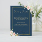 D'accompagnement carte de détails mariage cadre or classique (Debout devant)