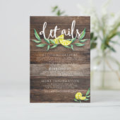 D'accompagnement CARTE DE DÉTAILS | Mariage citron en bois rustique (Debout devant)