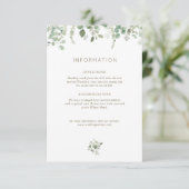D'accompagnement carte de détails mariage de l'eucalyptus green (Debout devant)