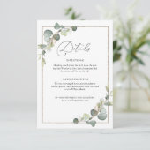 D'accompagnement carte de détails mariage de l'eucalyptus green (Debout devant)