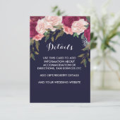 D'accompagnement Carte de détails mariage de marine rose bordeaux f (Debout devant)
