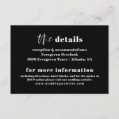 D'accompagnement Carte de détails Mariage de typographie moderne en (Devant)