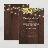 D'accompagnement carte de détails mariage en bois rustique (Devant / Derrière)