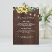 D'accompagnement carte de détails mariage en bois rustique (Debout devant)