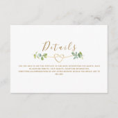 D'accompagnement Carte de détails Mariage Eucalyptus vert neutre (Devant)