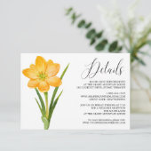 D'accompagnement Carte de détails Mariage Fleur Jaune Crocus tendan (Debout devant)