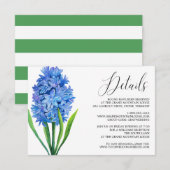 D'accompagnement Carte de détails Mariage Flower Blue Hydrangea (Devant / Derrière)