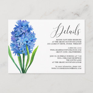 D'accompagnement Carte de détails Mariage Flower Blue Hydrangea