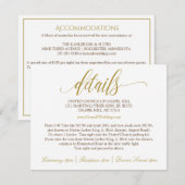 D'accompagnement Carte de détails mariage | Luxe Calligraphie (Or) (Devant / Derrière)