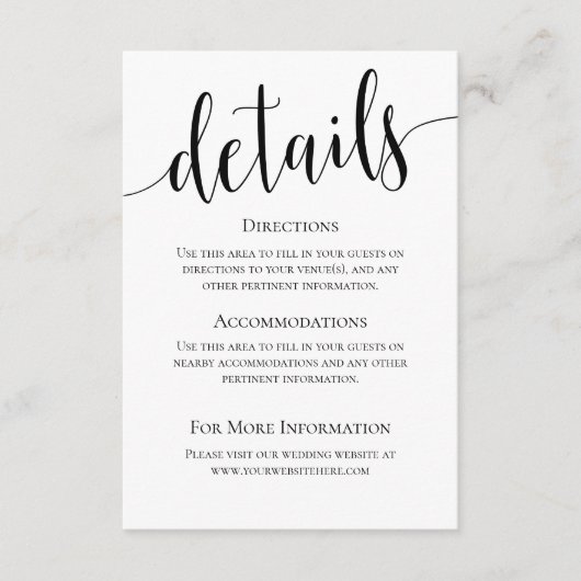 D'accompagnement Carte de détails Mariage Modern We Do (Devant)
