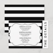 D'accompagnement Carte de détails Mariage moderne en bande noire et (Devant / Derrière)