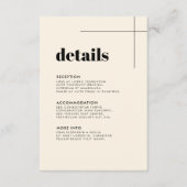 D'accompagnement Carte de détails mariage simple et élégante (Devant)