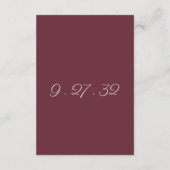 D'accompagnement Carte de détails Minimalst Script Purple Plum (Dos)