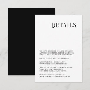 D'accompagnement Carte de détails noir et blanc minimaliste et chic